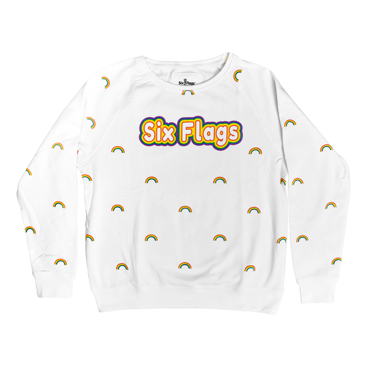Six Flags Love Rainbow Crewneck