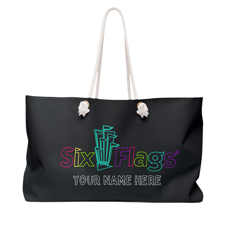 CUSTOMIZABLE! Six Flags Neon Weekender Bag