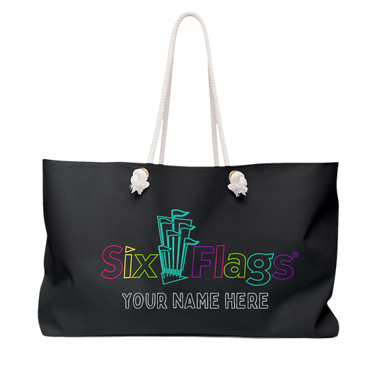 CUSTOMIZABLE! Six Flags Neon Weekender Bag