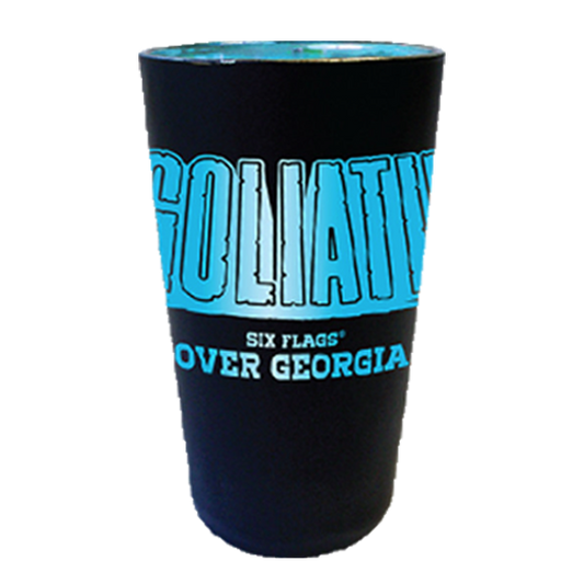 GOLIATH MATTE BLACK PINT GLASS (SIX FLAGS OVER GEORGIA)