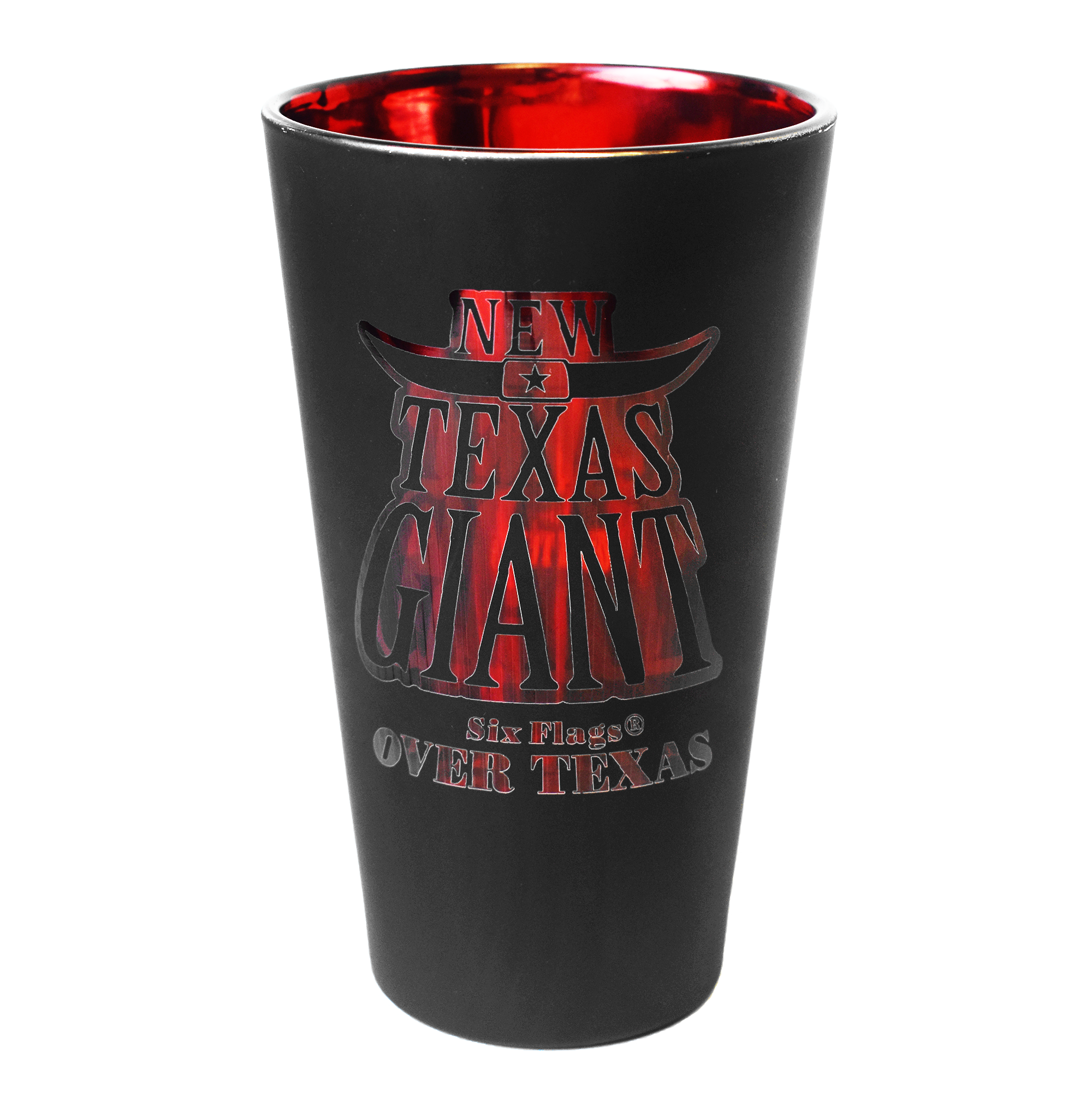 TEXAS GIANT MATTE BLACK PINT GLASS SIX FLAGS OVER TEXAS Six Flags texas-giant-matte-black-pint-glass-six-flags-over-texas-six-flags