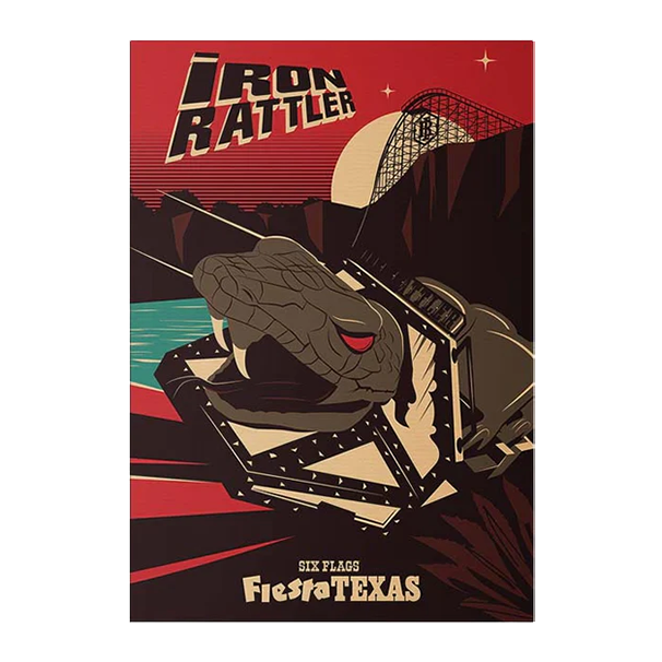 Six Flags Fiesta Texas x Made to Thrill - Iron Rattler Poster