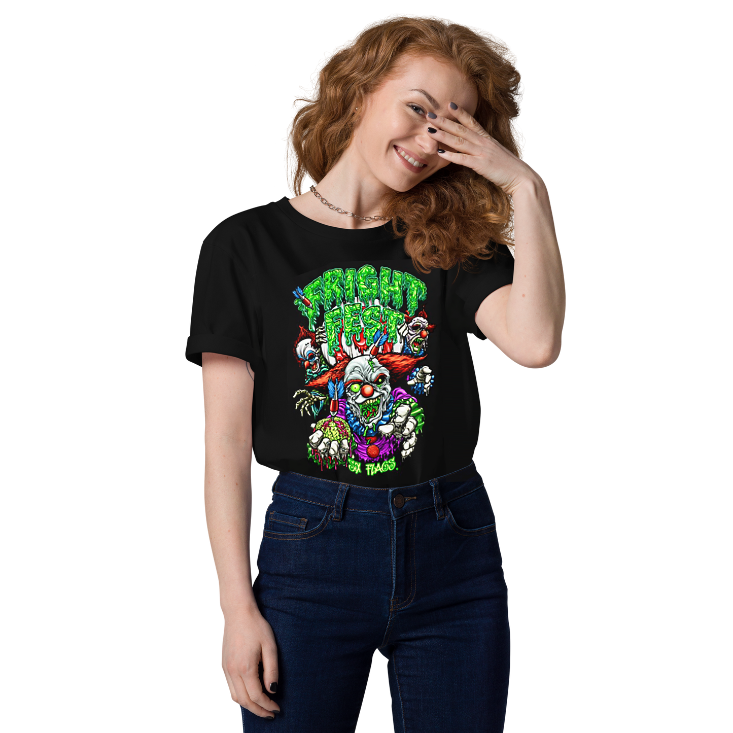 girl wearing Clown Shot Tee