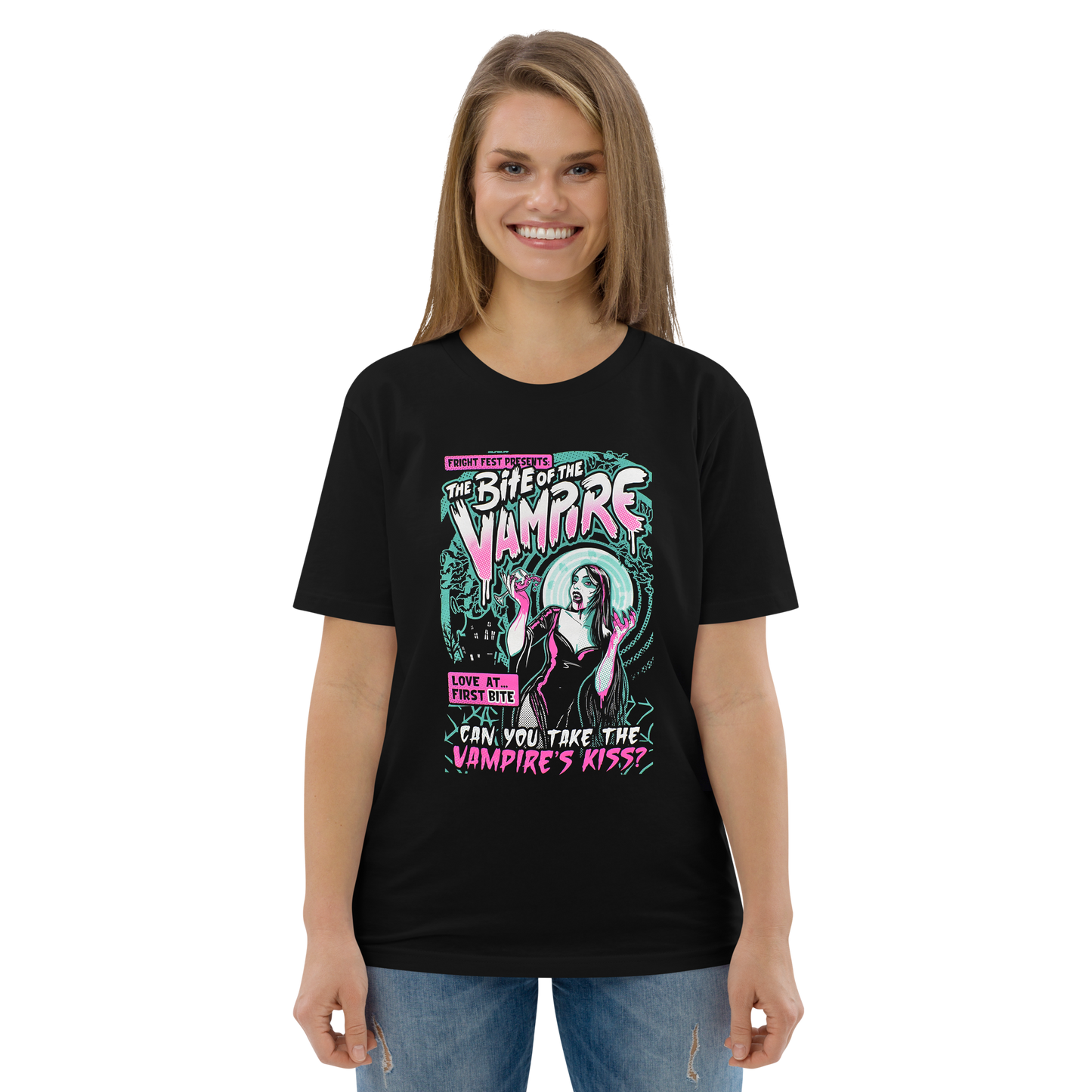 woman wearing Retro POP Vampire Tee