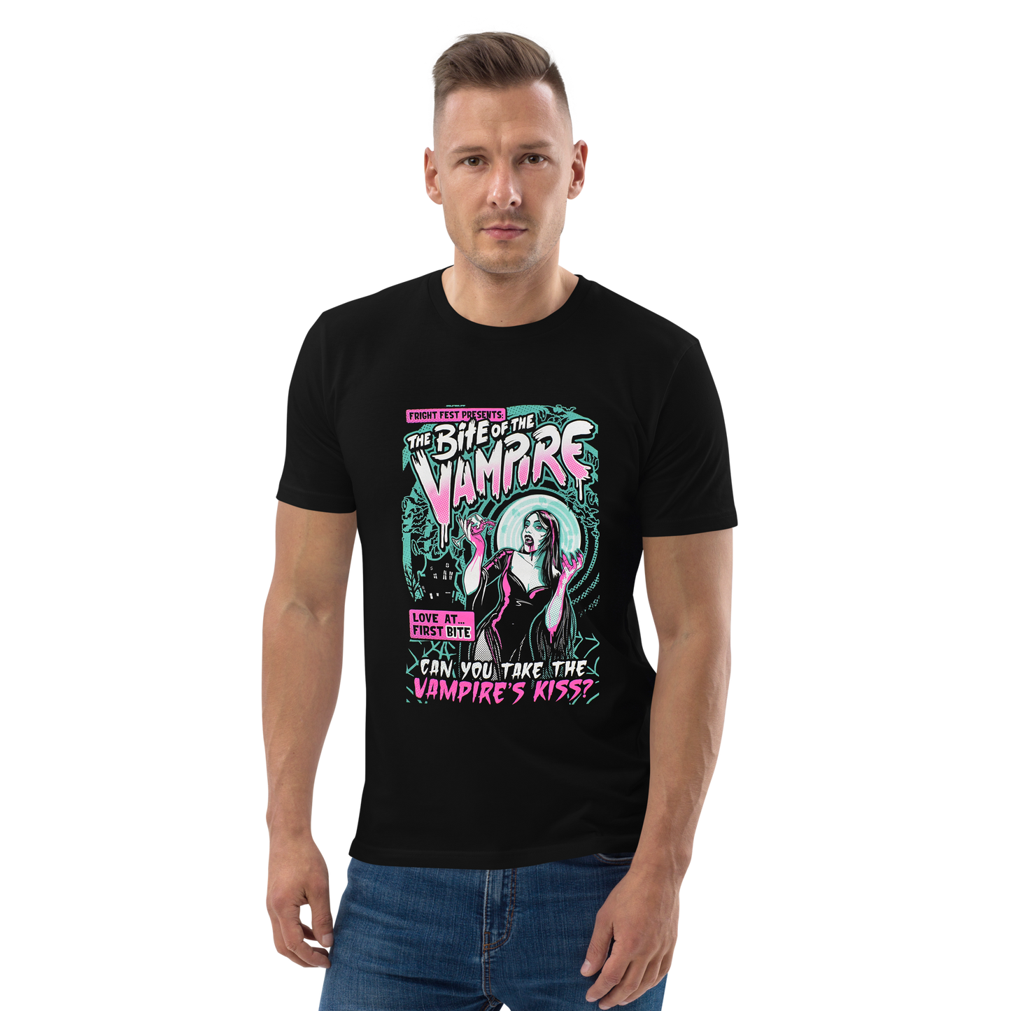 guy wearing Retro POP Vampire Tee