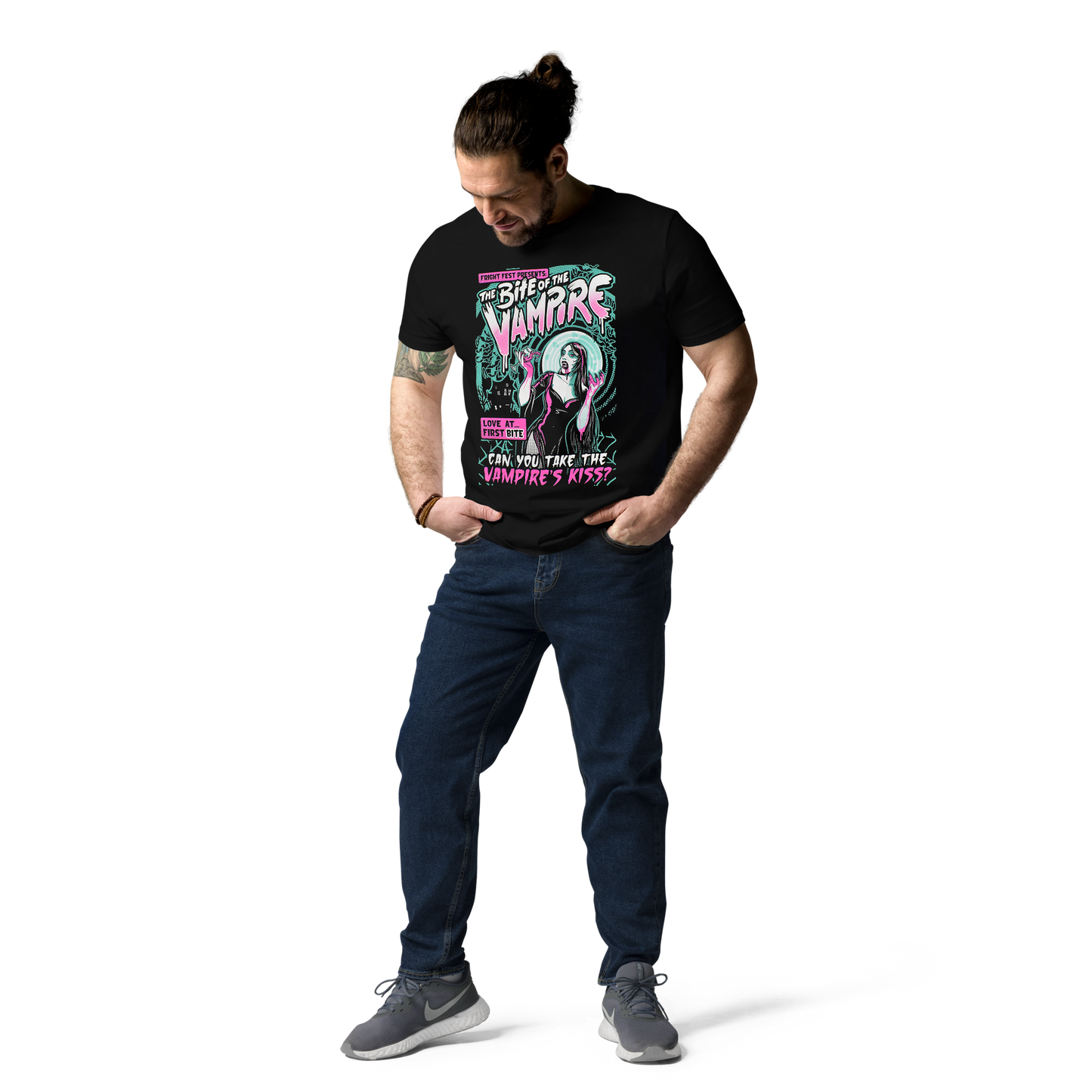 guy wearing Retro POP Vampire Tee