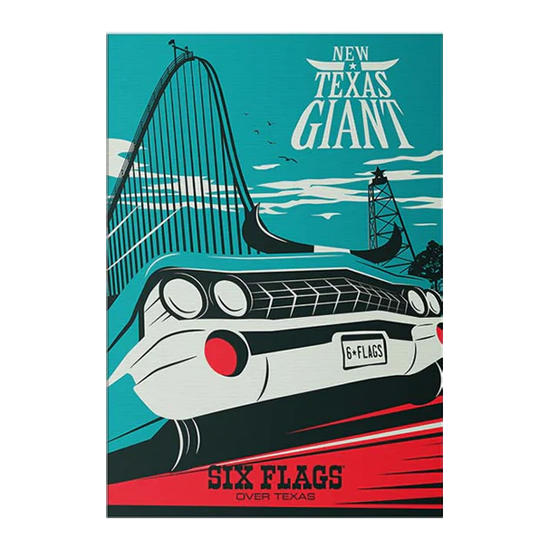 Six Flags Over Texas x Made to Thrill - New Texas Giant Poster