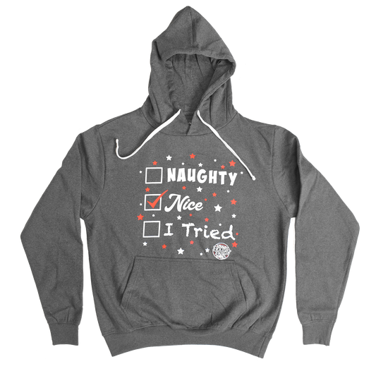 Santa List Nice Hoodie - Gray
