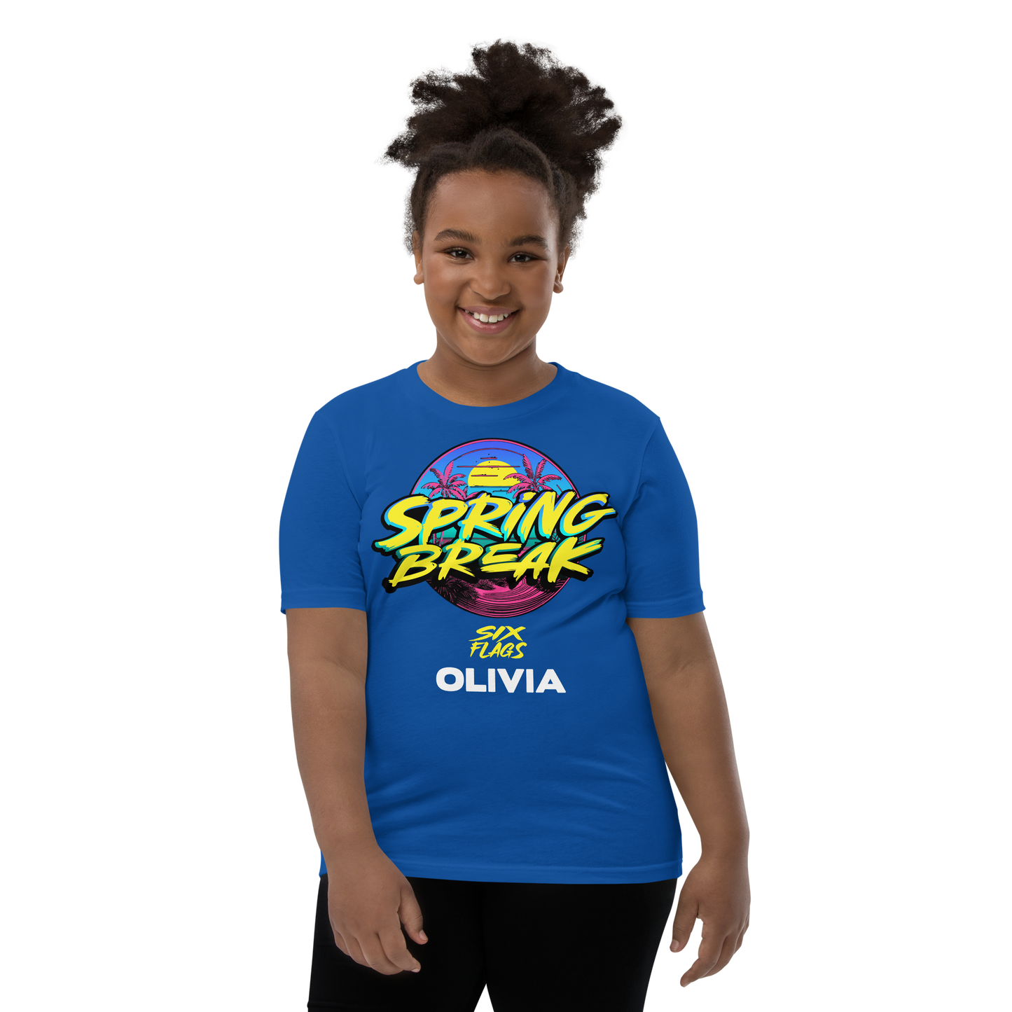 kid wearing CUSTOMIZABLE! Spring Break 2024 Sunset Tee