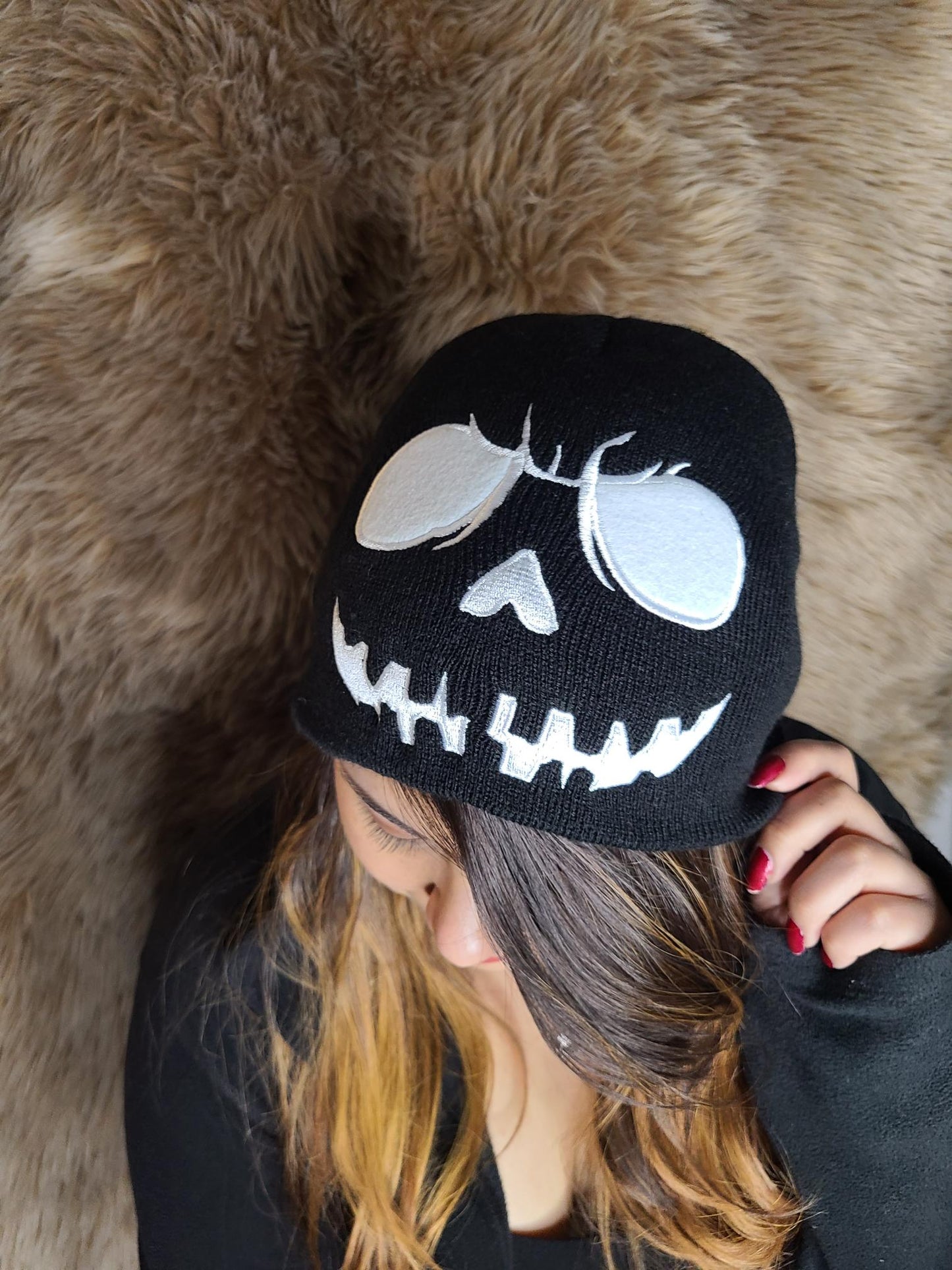 person wearing Skeleton Beanie