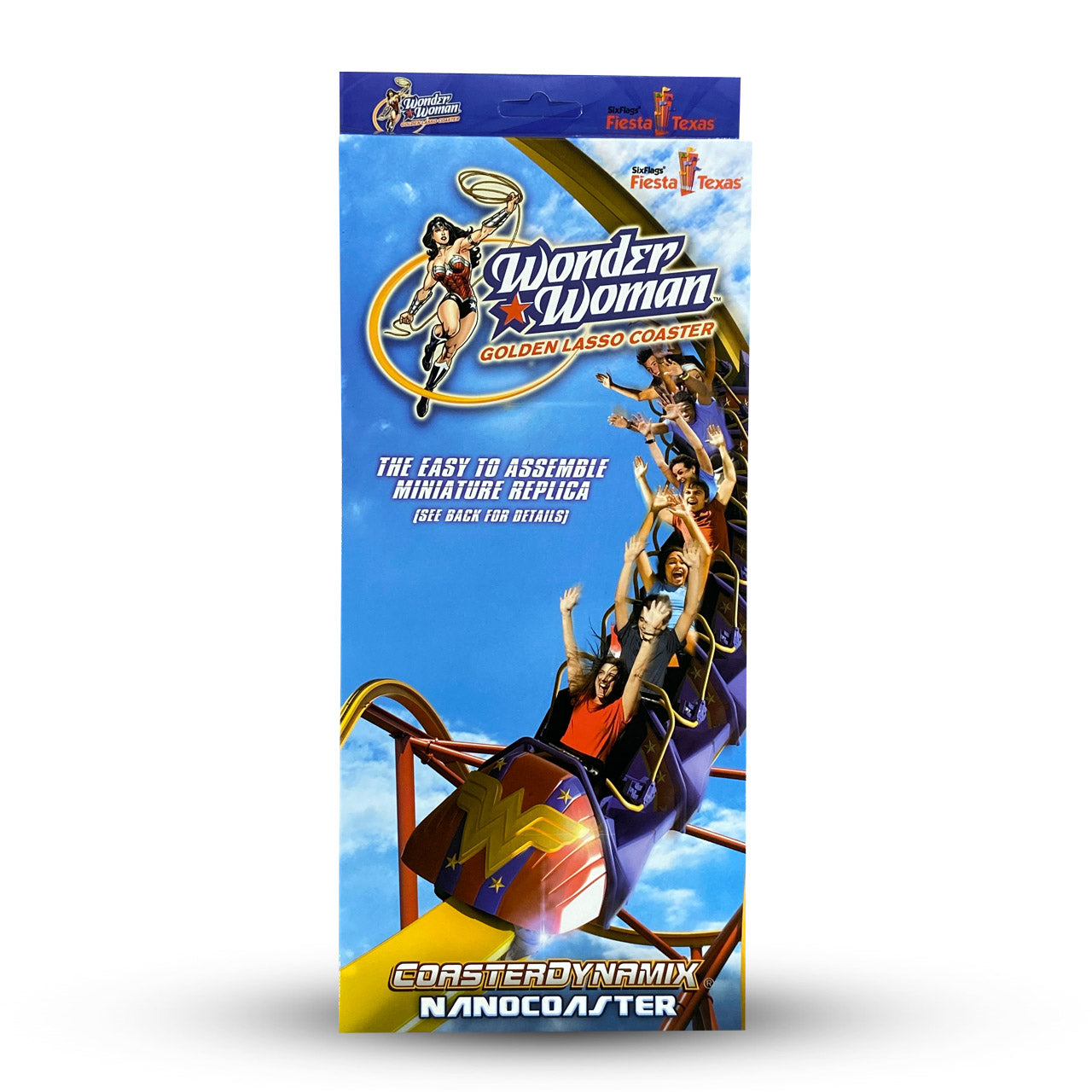 WONDER WOMAN SIX FLAGS FIESTA TEXAS SIX FLAGS NANOCOASTER PACKAGE