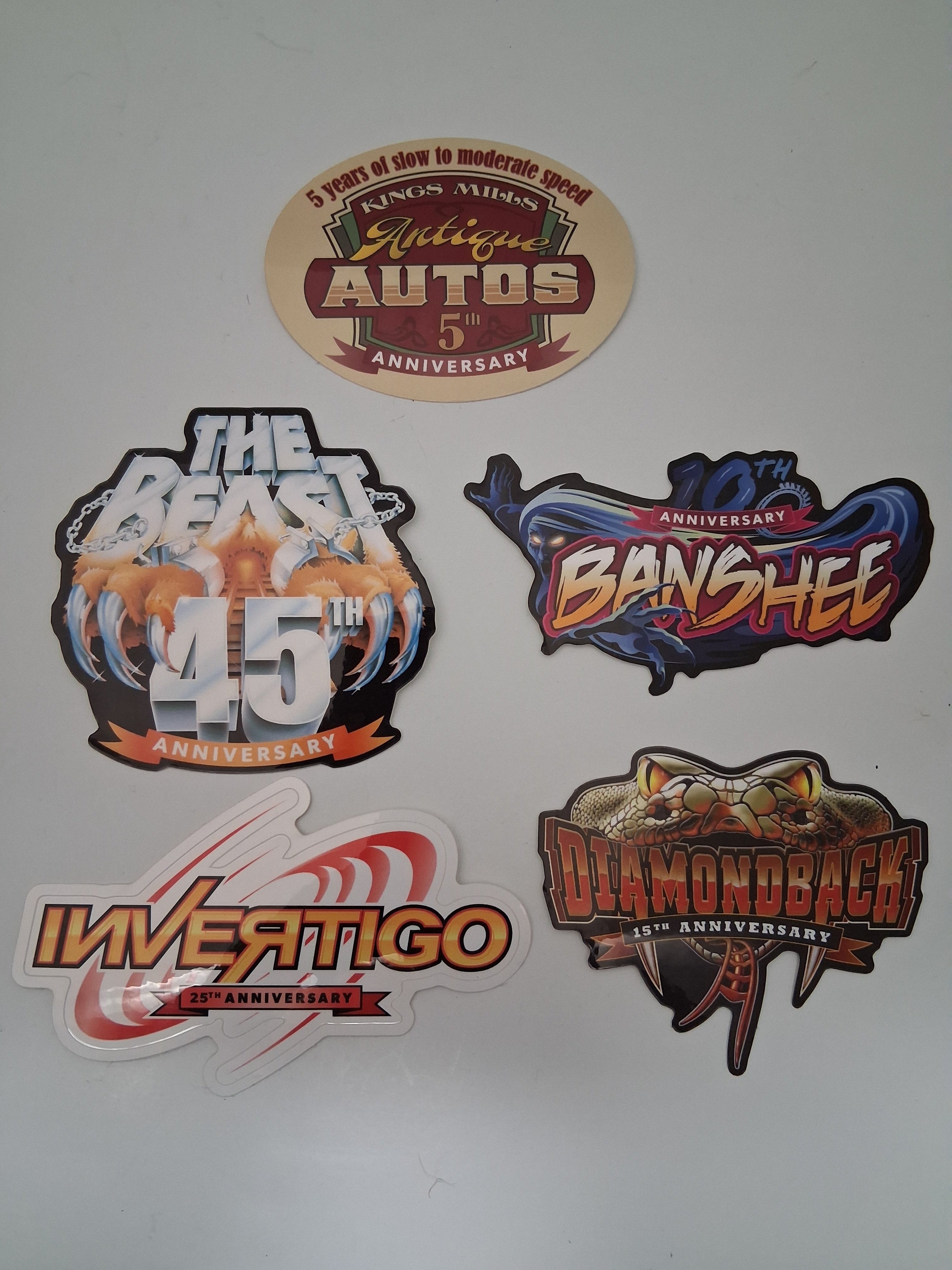Kings Island Ride Anniversary Sticker Pack