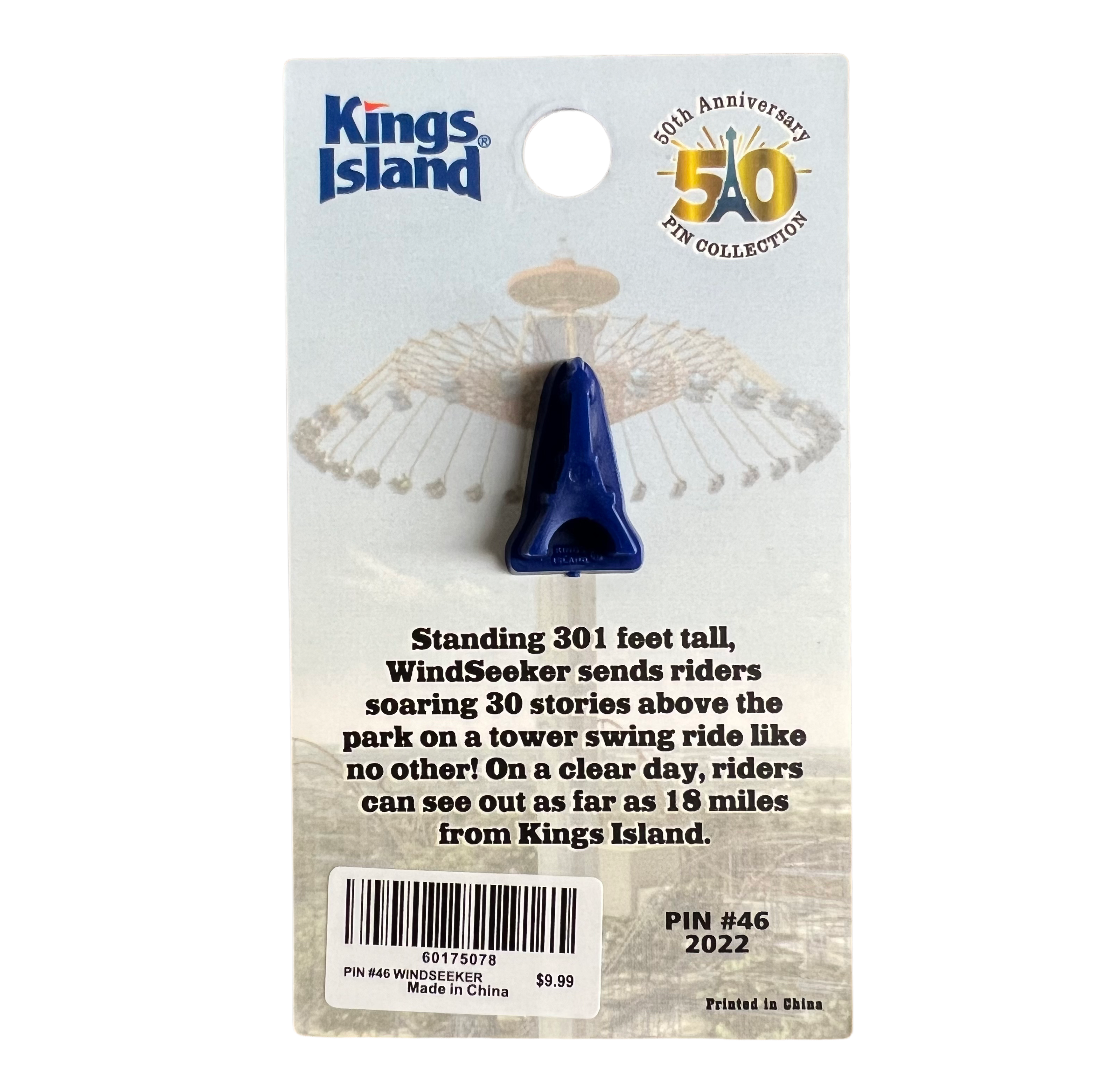 Kings Island 50th Anniversary Pin #46 - WindSeeker