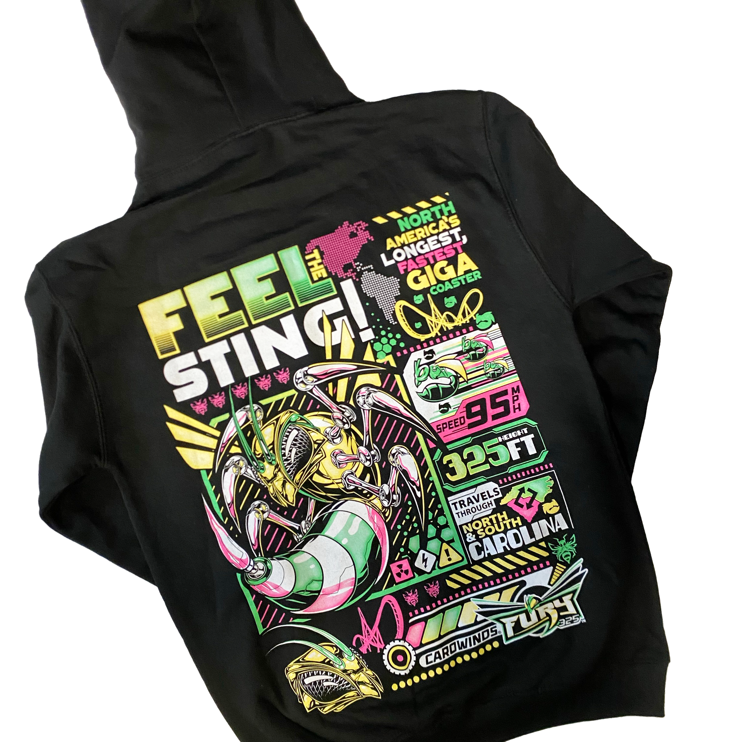 Carowinds Fury 325 Stats Hooded Sweatshirt