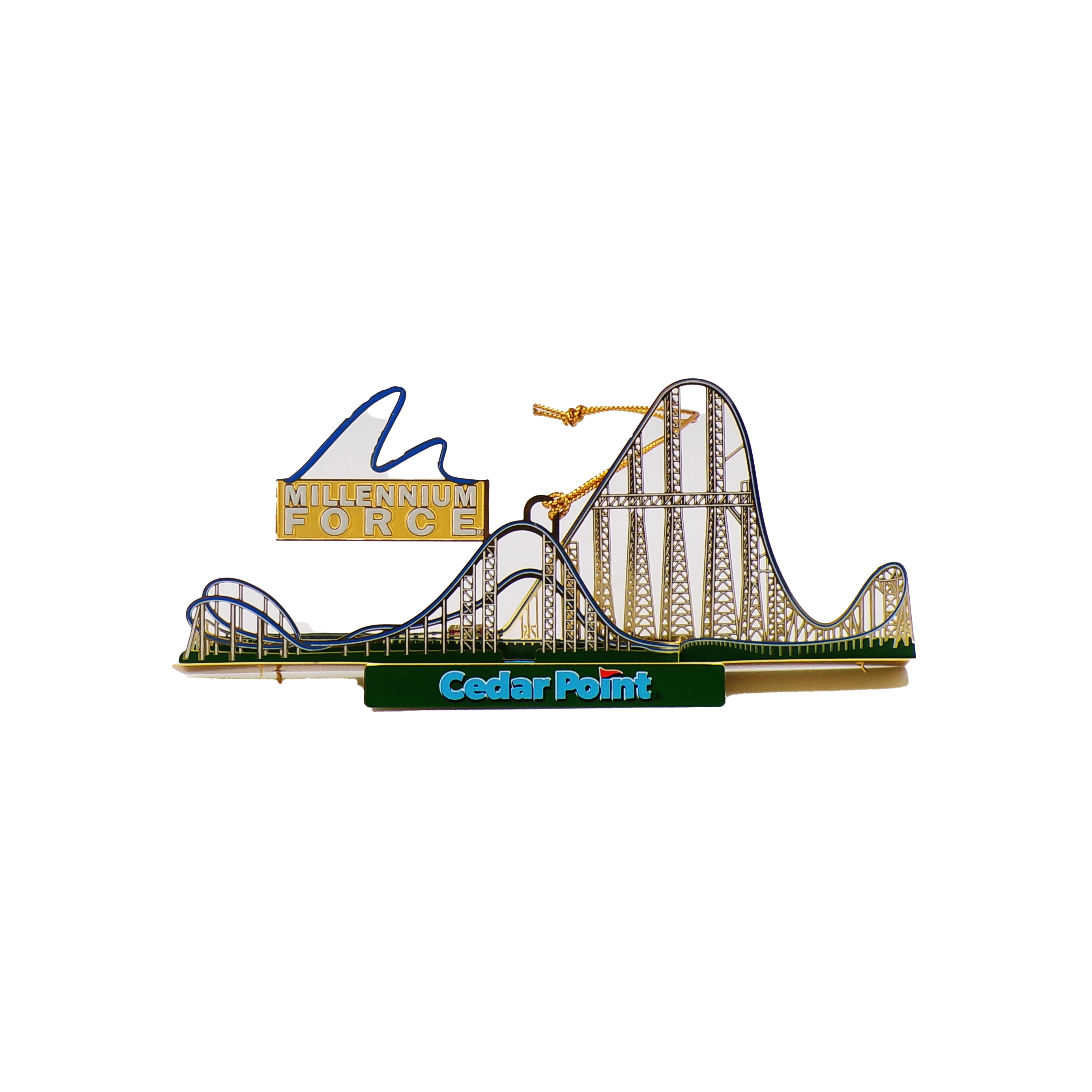 Cedar Point Millennium Force Brass Ornament