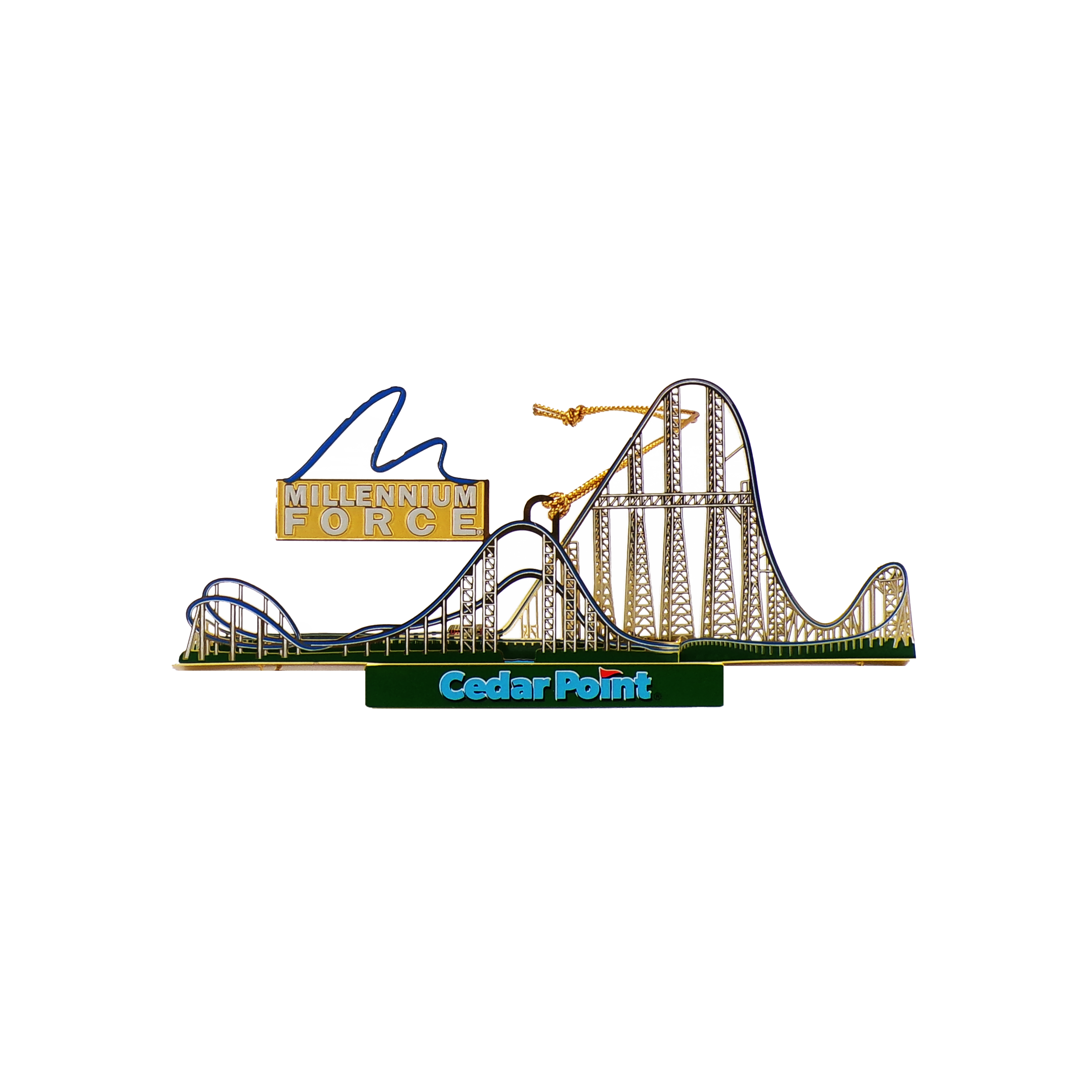 Cedar Point Millennium Force Brass Ornament