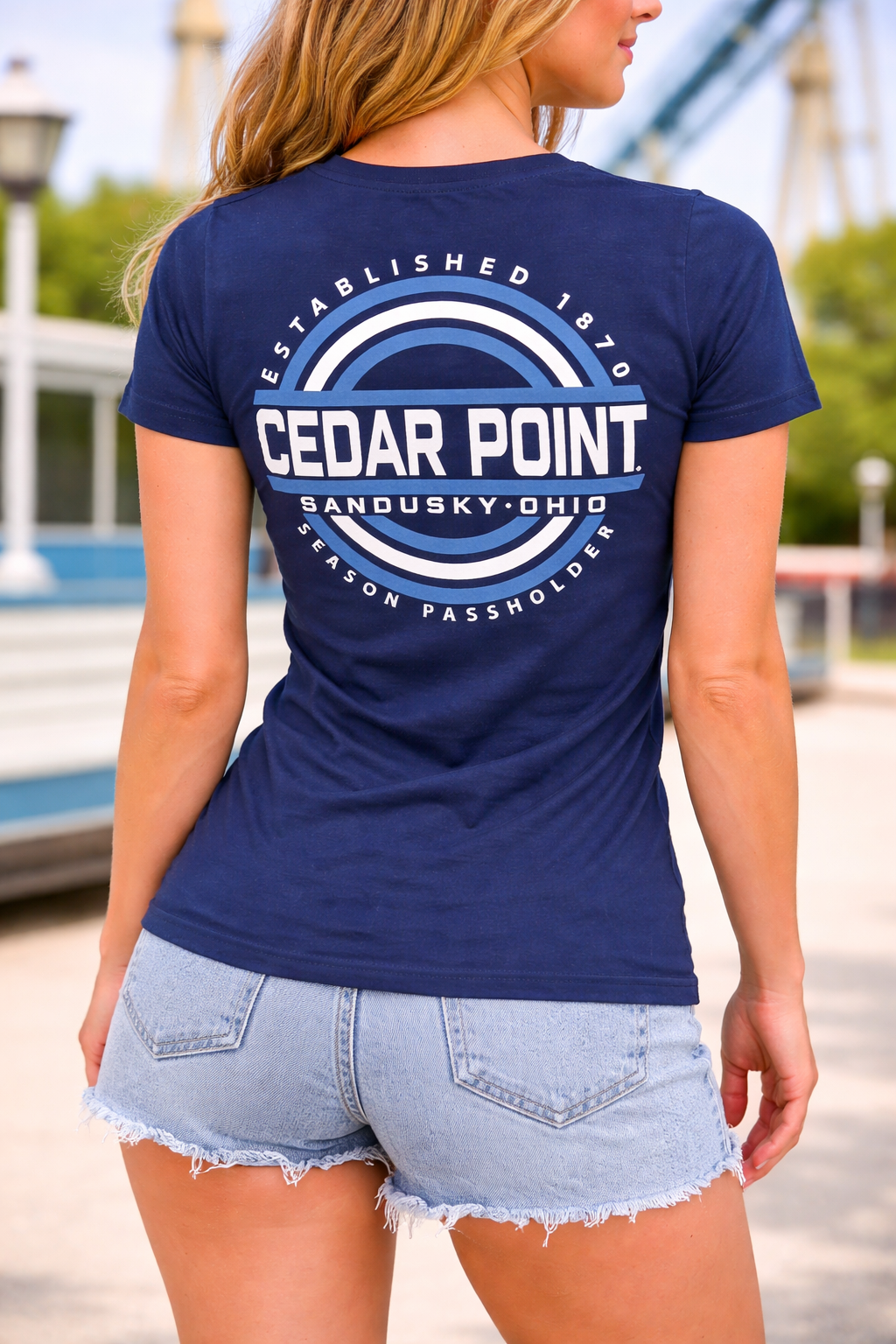 CEDAR POINT SEASON PASS HOLDER WOMEN'S V-NECK TEE