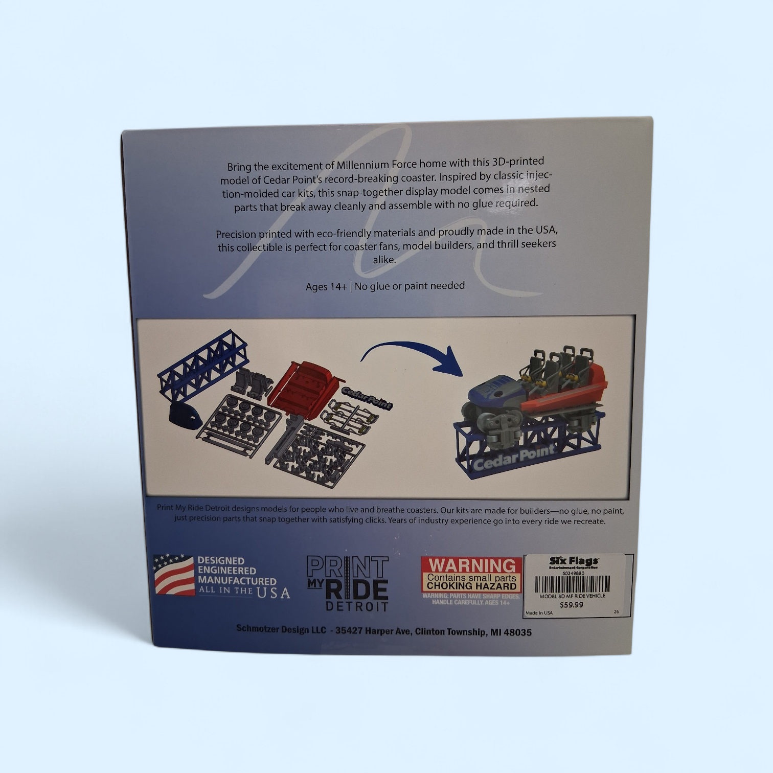 CEDAR POINT MILLENNIUM FORCE RIDE VEHICLE 3D MODEL