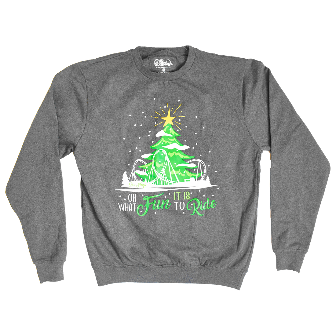 Oh What Fun Holiday Crew Neck - Grey – Six Flags Merch Store