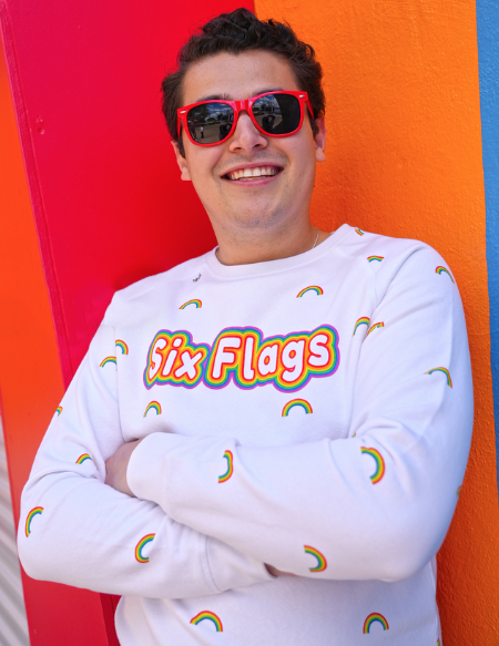 Six Flags Love Rainbow Crewneck