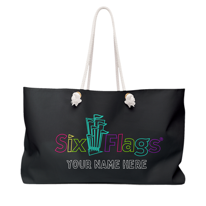 CUSTOMIZABLE! Six Flags Neon Weekender Bag