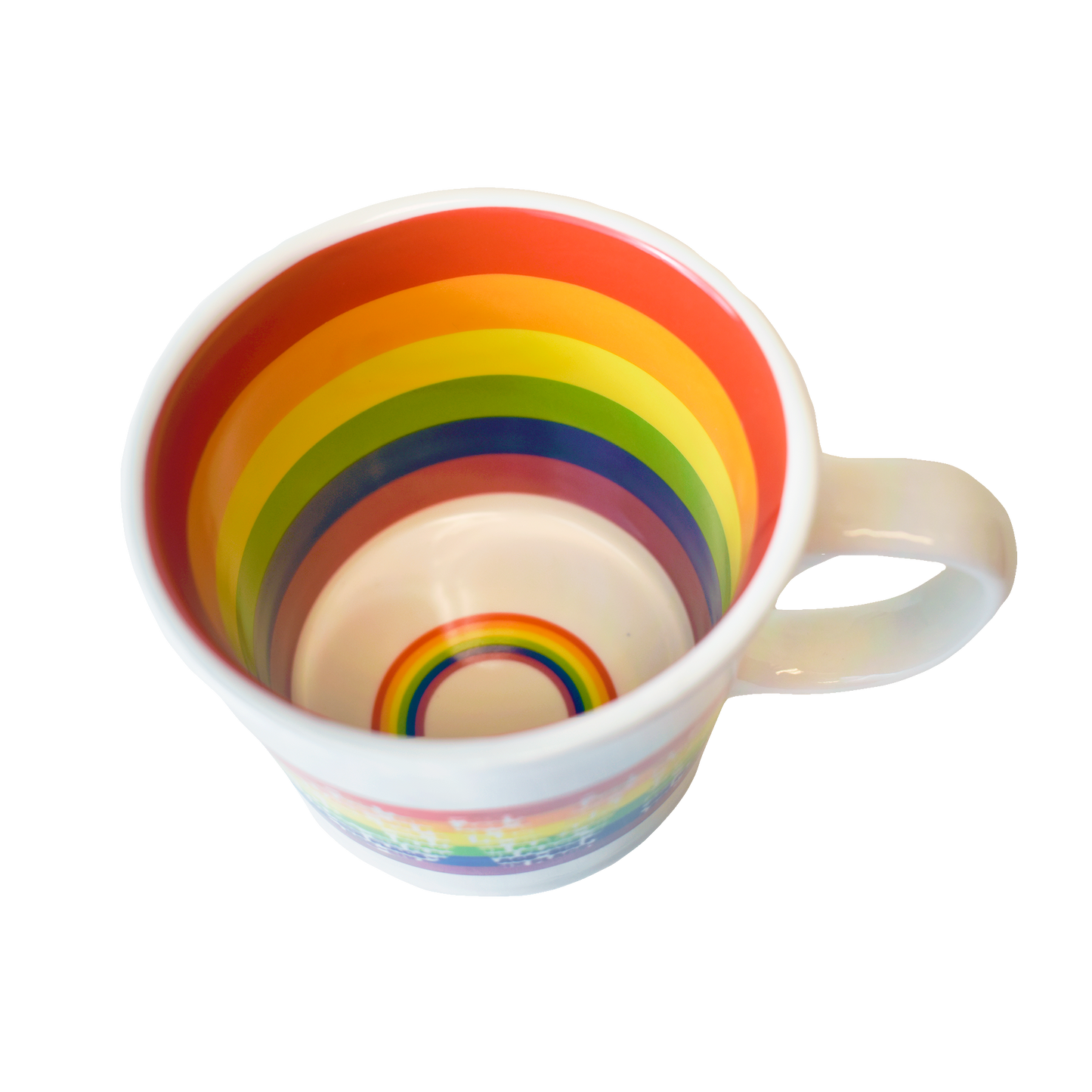 Rainbow Love Stripes Mug rainbow interior