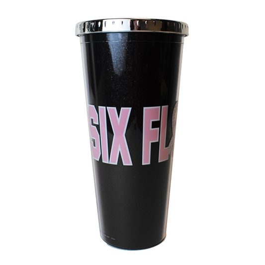 Vaso de cinta rosa de Six Flags