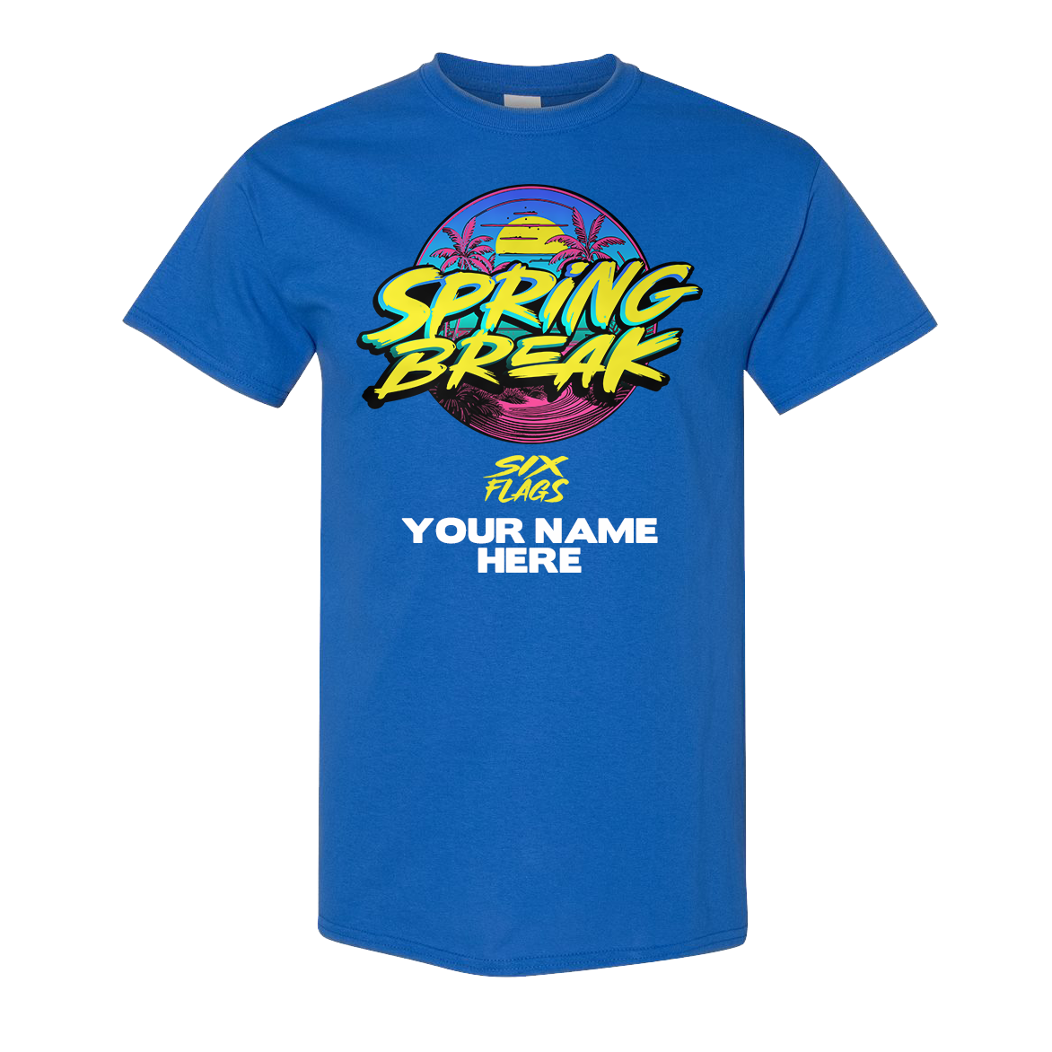 CUSTOMIZABLE! Spring Break 2024 Sunset Tee Six Flags Merch Store