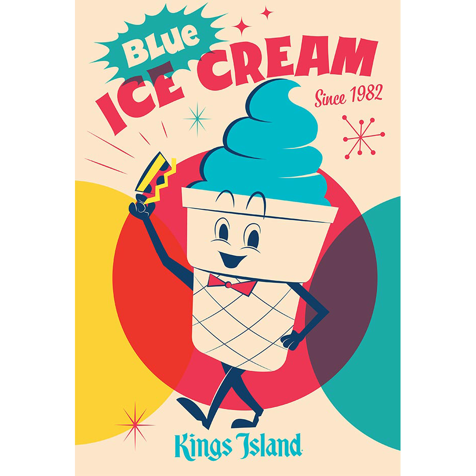 Kings Island Blue Ice Cream Poster