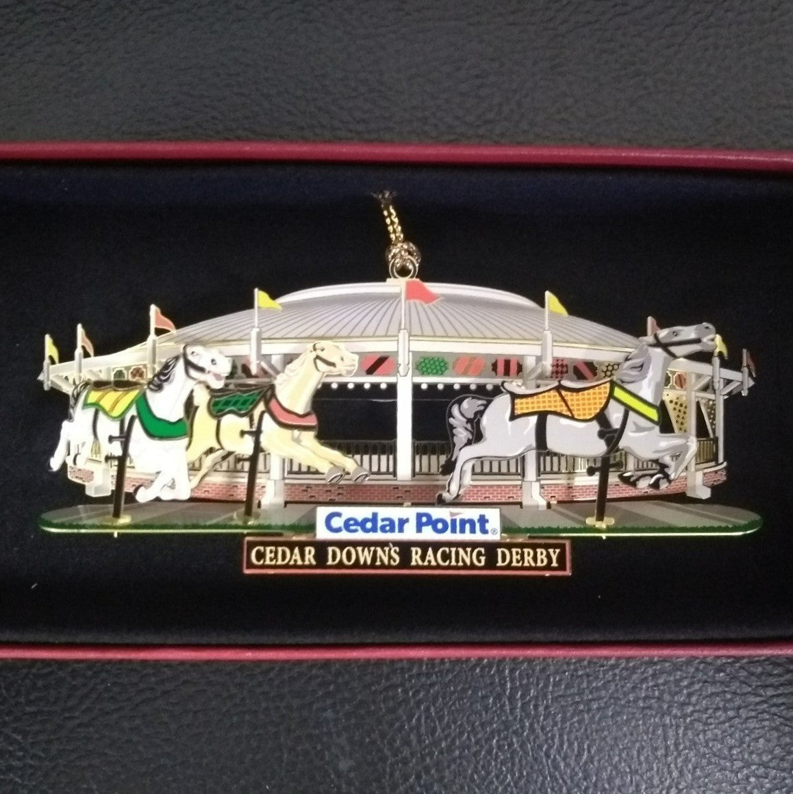 Cedar Point Cedar Downs Brass Ornament