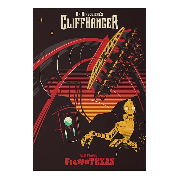Six Flags Fiesta Texas x Made to Thrill - Cliffhanger Poster