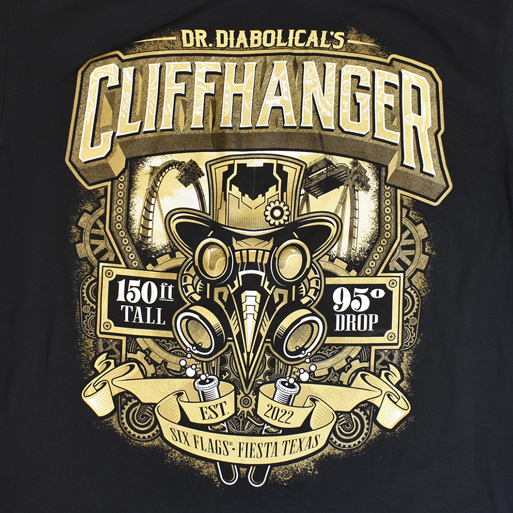 Dr. Diabolical's Cliffhanger Ride Tee design