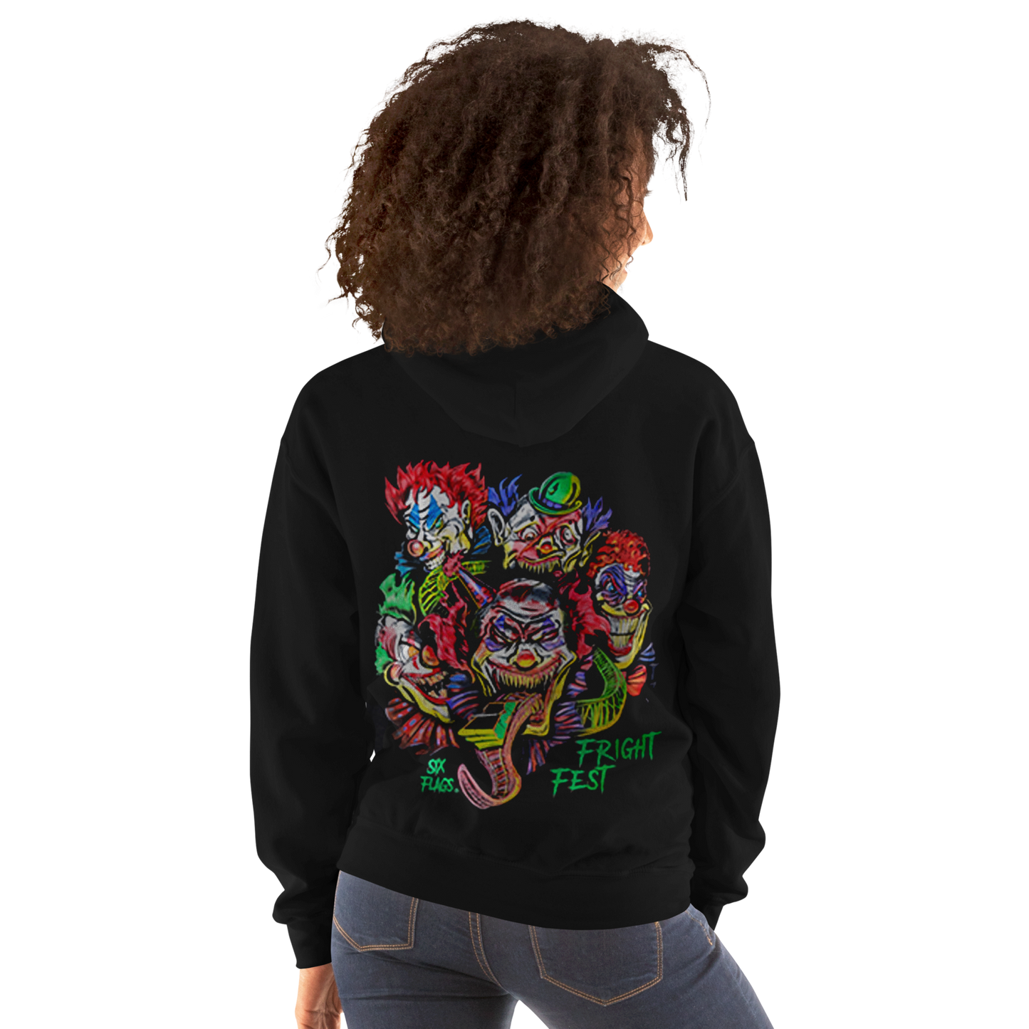 person wearing Crazy Madness Hoodie back view
