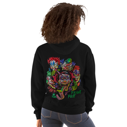 person wearing Crazy Madness Hoodie back view