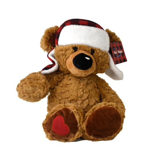 Six Flags Friends Holiday Bear with Hat