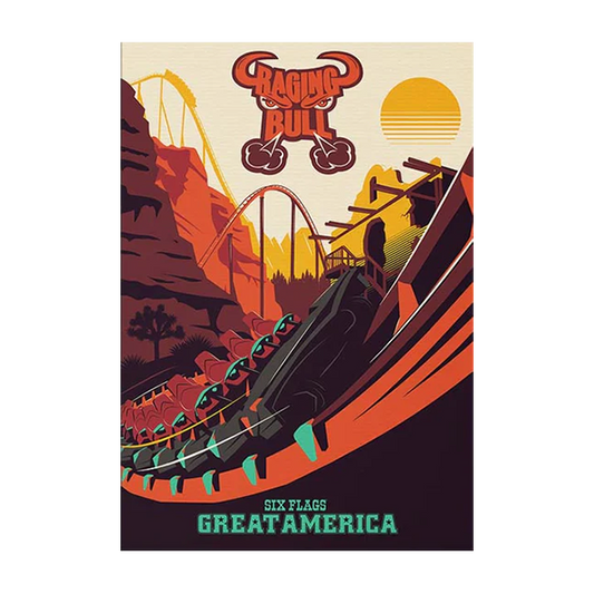 Six Flags Great America x Made to Thrill - Raging Bull Poster