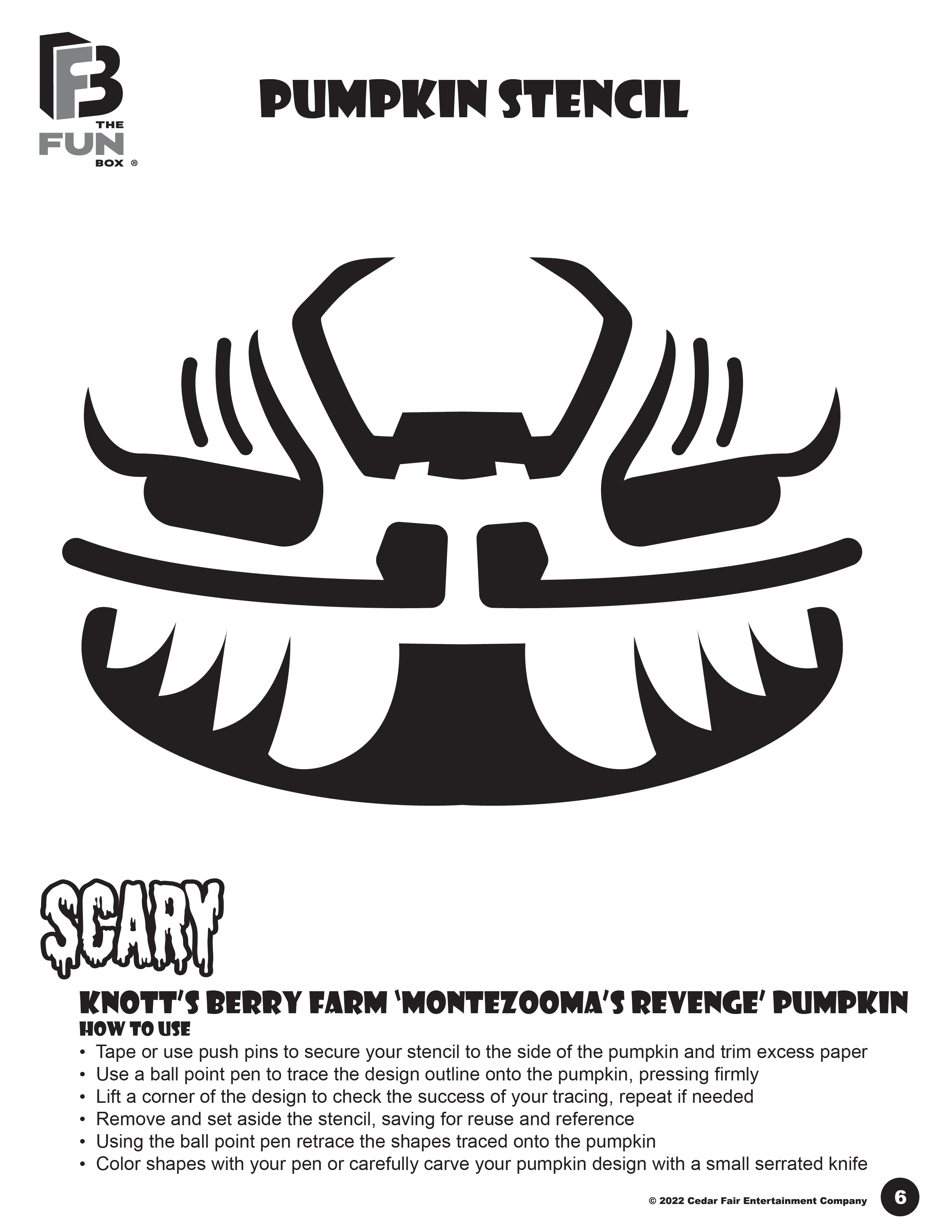 Knott's Berry Farm Custom Pumpkin Carving Stencils