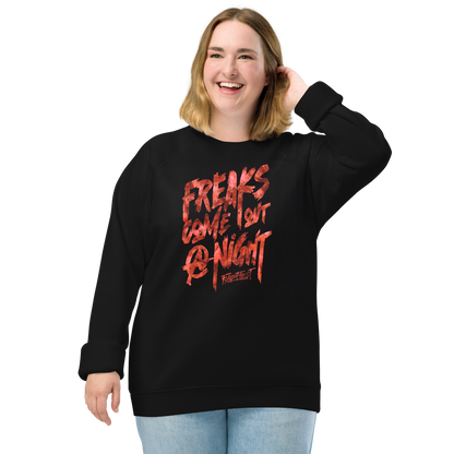 girl wearing Freaks Come Out Crewneck