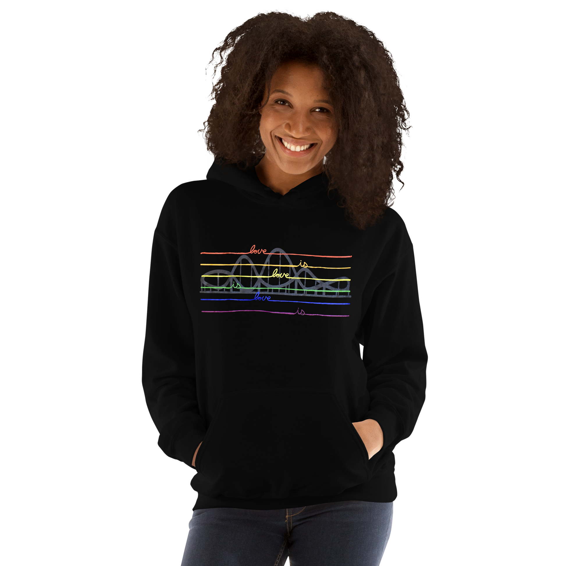 Black and rainbow hoodie discount