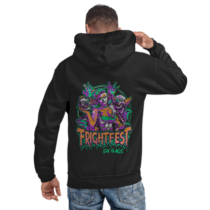 person wearing Spiderella By Night Hoodie back view