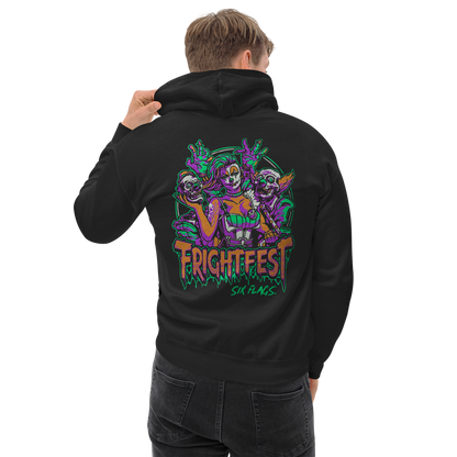 guy wearing Spiderella By Night Hoodie back view  