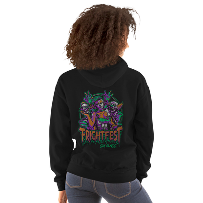 girl wearing Spiderella By Night Hoodie back view