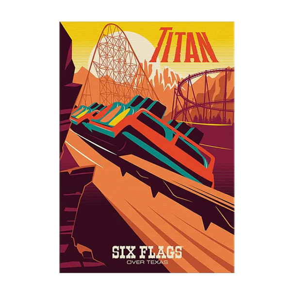 Six Flags Over Texas Titan Poster