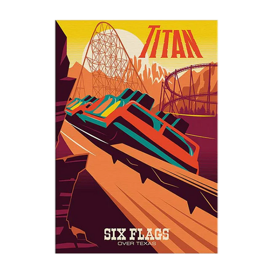 Six Flags Over Texas Titan Poster