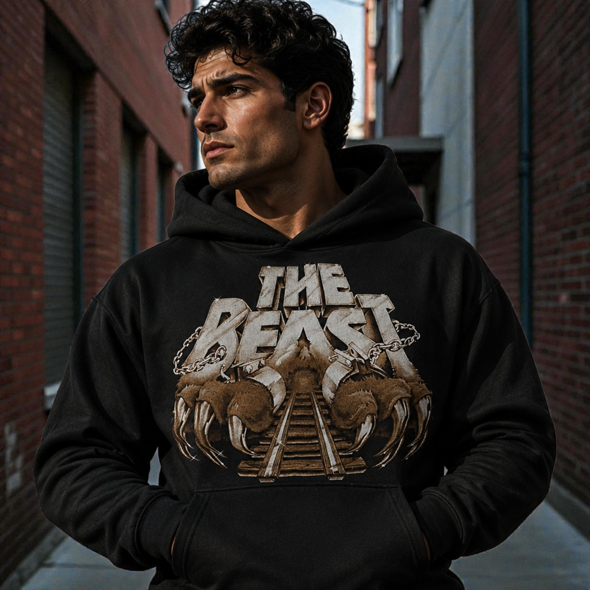 KINGS ISLAND THE BEAST BLACK HOODED SWEATSHIRT