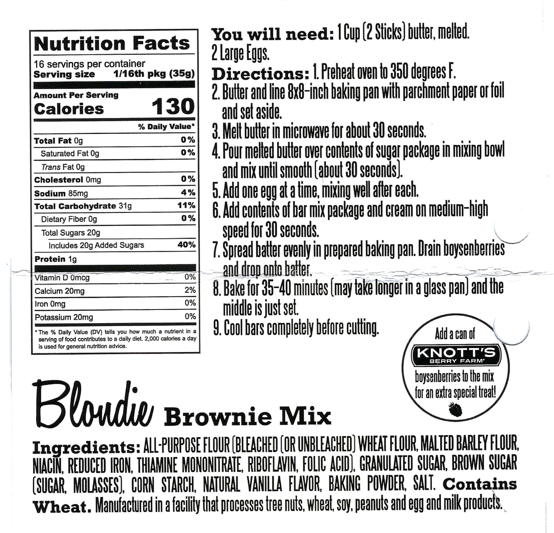 Knott's Berry Farm Berry Market™ Blondie Brownie Mix