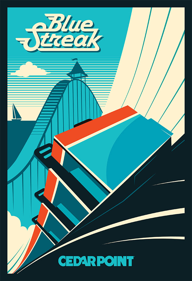 Cedar Point Blue Streak Poster