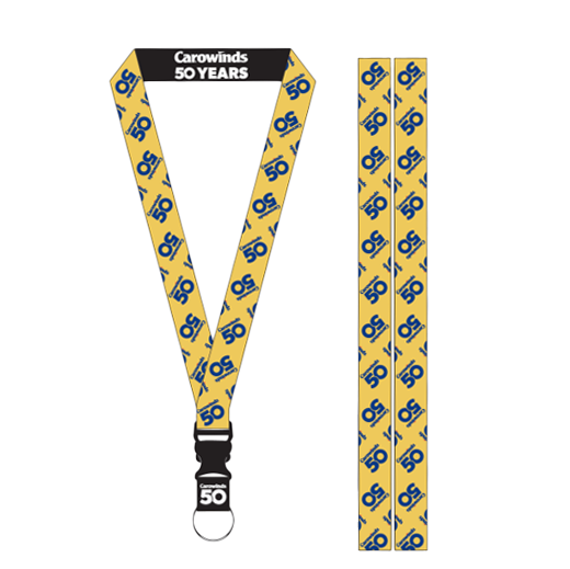 Carowinds 50th Anniversary Yellow Lanyard