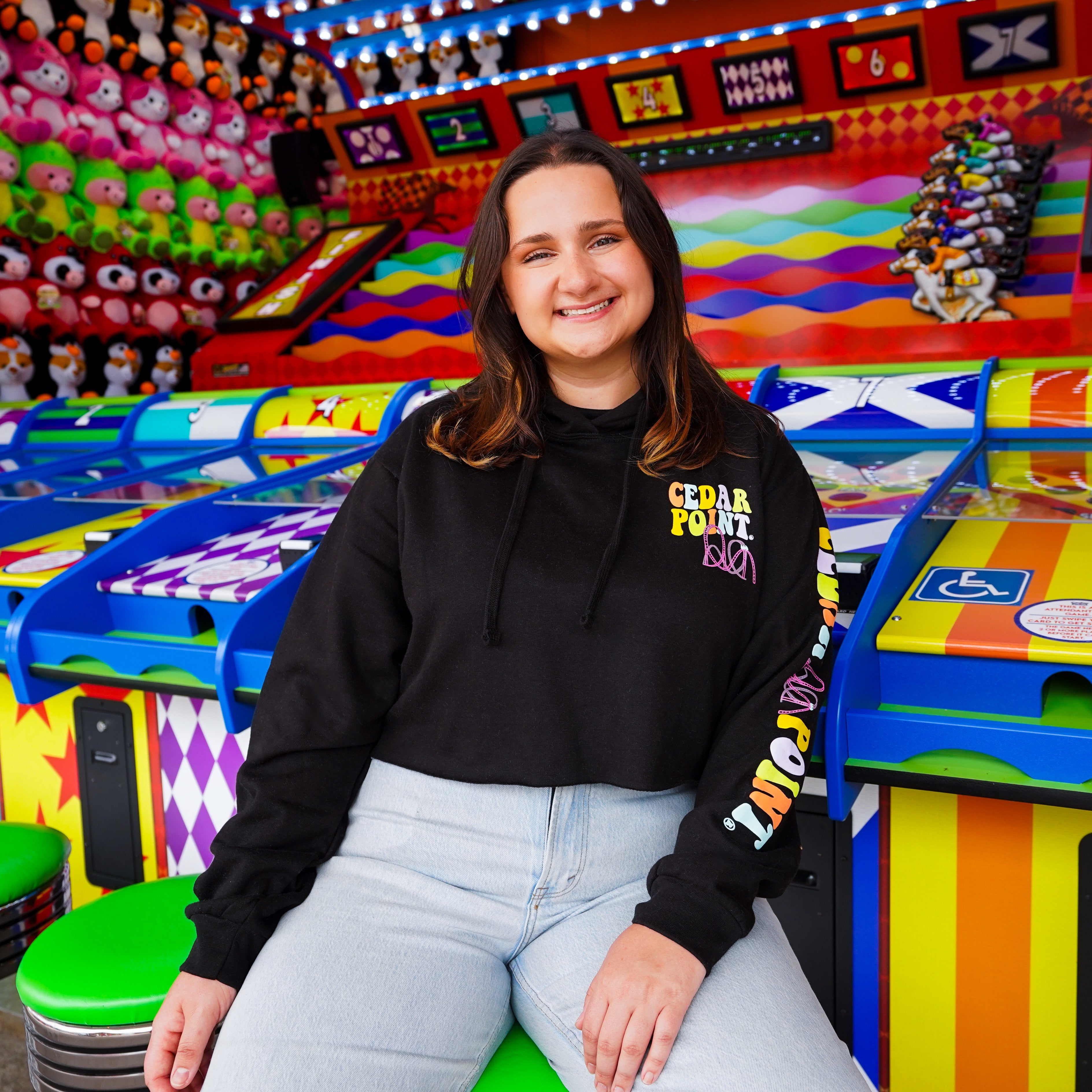 Cedar Point Coaster Vibes Cropped Hooded Sweatshirt