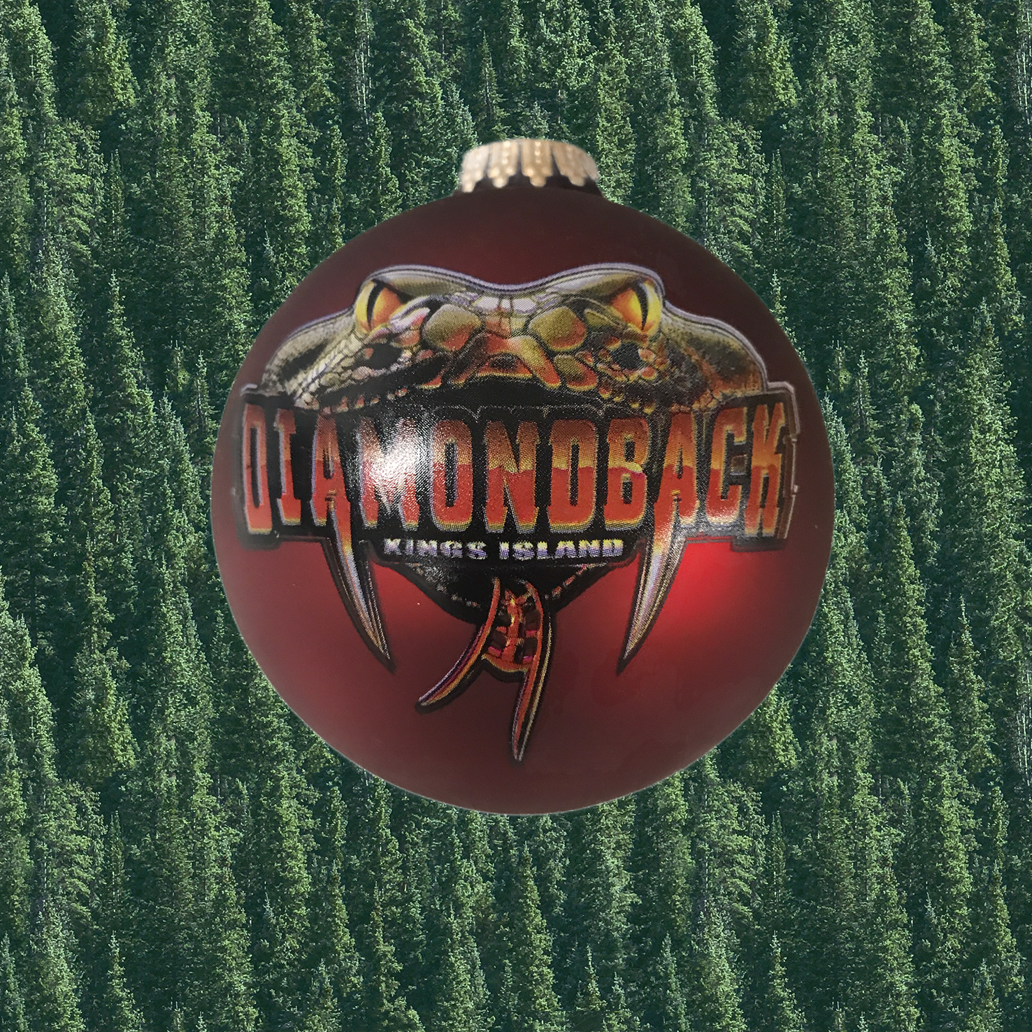 Kings Island Diamondback Glass Ball Ornament